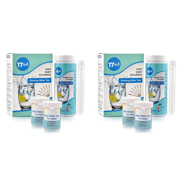 17-In-1 Complete Water Test Kit for Home,200 Strips + 4 Water Testing Kits for Drinking Water Easy Testing, PH, Lead