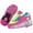 Pink, variant on SDSPEED 7 Colors LED Rechargeable Kids Roller Skate Shoes with Single Wheel Shoes Sport Sneaker