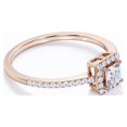 thumbnail image 3 of JeenMata Anillo de Compromiso con Diseño de Halo de 0,3 TCW con Detalles Pavé de Diamantes de Talla Princesa en Oro Rosa de 18 K sobre Plata, 3 of 6