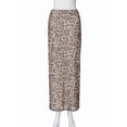thumbnail image 4 of Women'S Y2K Leopard Print Skirts Ruched Maxi Skirt Mesh Sheer High Waisted Long Bodycon Skirt Leopard Print S, 4 of 9