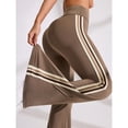 thumbnail image 2 of Gkeoshab Crz Yoga Leggings Women's Side-Stripe Flared Yoga Pants Nylon Spandex Bootcut Lounge & Workout Trousers with Comfort Fit Coffee S, 2 of 7