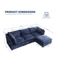 thumbnail image 2 of LUCKHAO Oversized Modular Sectional Sofa with Movable Ottoman, Chenille Cloud Couches Set for Living Room, Modern DIY Combination Convertible U / L Shaped Sofas, 2 of 7