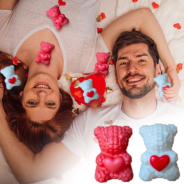 Lámpara De Oso Luz de noche de oso rojo en forma de corazón, regalo de San Valentín, luz decorativa (1 unidad) JASKFLY