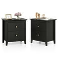 thumbnail image 1 of Gymax 2PCS Modern Nightstand w/ Storage 2 Drawers & Support Legs for Bedroom White, 1 of 10
