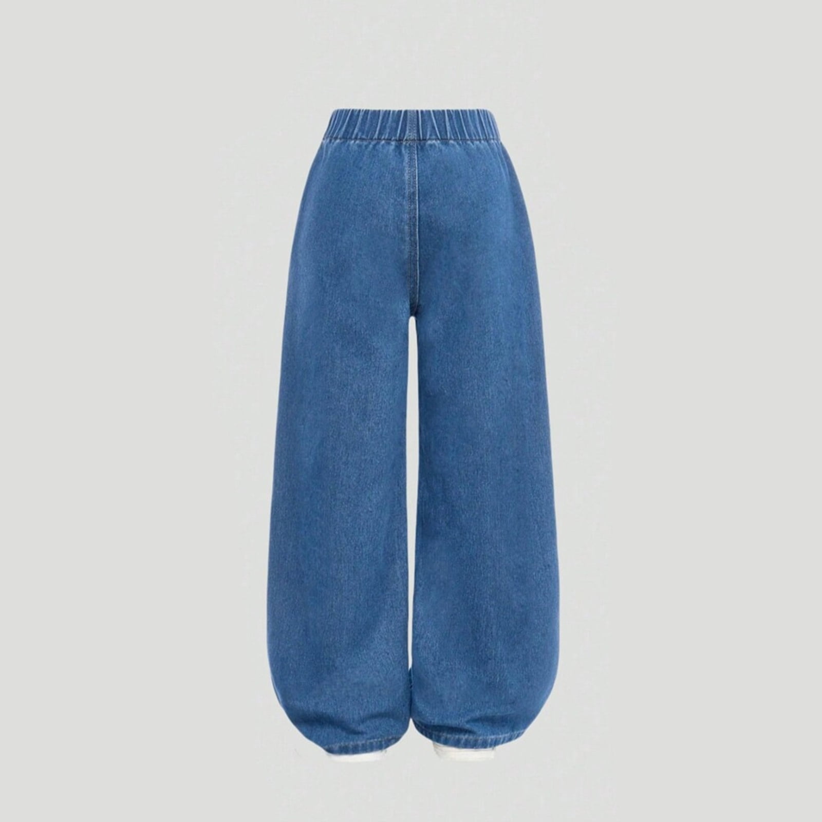 Karoyedx Baggy Jeans for Teens Jeans for Girls Baggy Wide Leg Ripped High Waisted Denim Pants Y2K Boyfriend Skater Streetwear Cute Trousers Dark Blue Size,6-7 Years