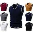 thumbnail image 4 of Men's Vest V-Neck Sweater Sleeveless Pullover Lightweight Cable Knitted Cardigan Sweaters Vest Slim Fit Business Vests, 4 of 4