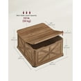 thumbnail image 3 of Farmhouse Coffee Table with Storage, Square Coffee Table for Living Room, Center Table with Flip-Top Lids, Honey Brown, 3 of 7