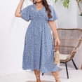 thumbnail image 7 of Fashion Women's Casual Spring/summer V-neck Short Sleeved Printed Dress, 7 of 7