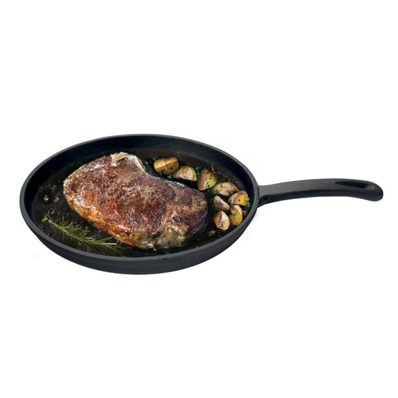 Jim Beam 10.5" Cast Iron Skillet, Pre Seasoned Cast Iron Skillet, Round Cast Iron Griddle,Heavy Duty Construction Pan, Ideal for Grill, Oven, Stove and Gas