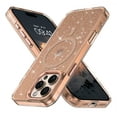 thumbnail image 2 of GAOBAO Magnetic for iPhone 16 Pro Max Case Clear Glitter, Compatible with MagSafe, TPU Transparent Shockproof Slim Bling Sparkly Bumper Cover Phone Case for Women Girls, Desert Titanium, 2 of 8