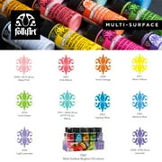 FolkArt 7507E Multi-Surface Acrylic Craft Paint Set, Satin Finish, Bright, Set of 10, 30 fl oz