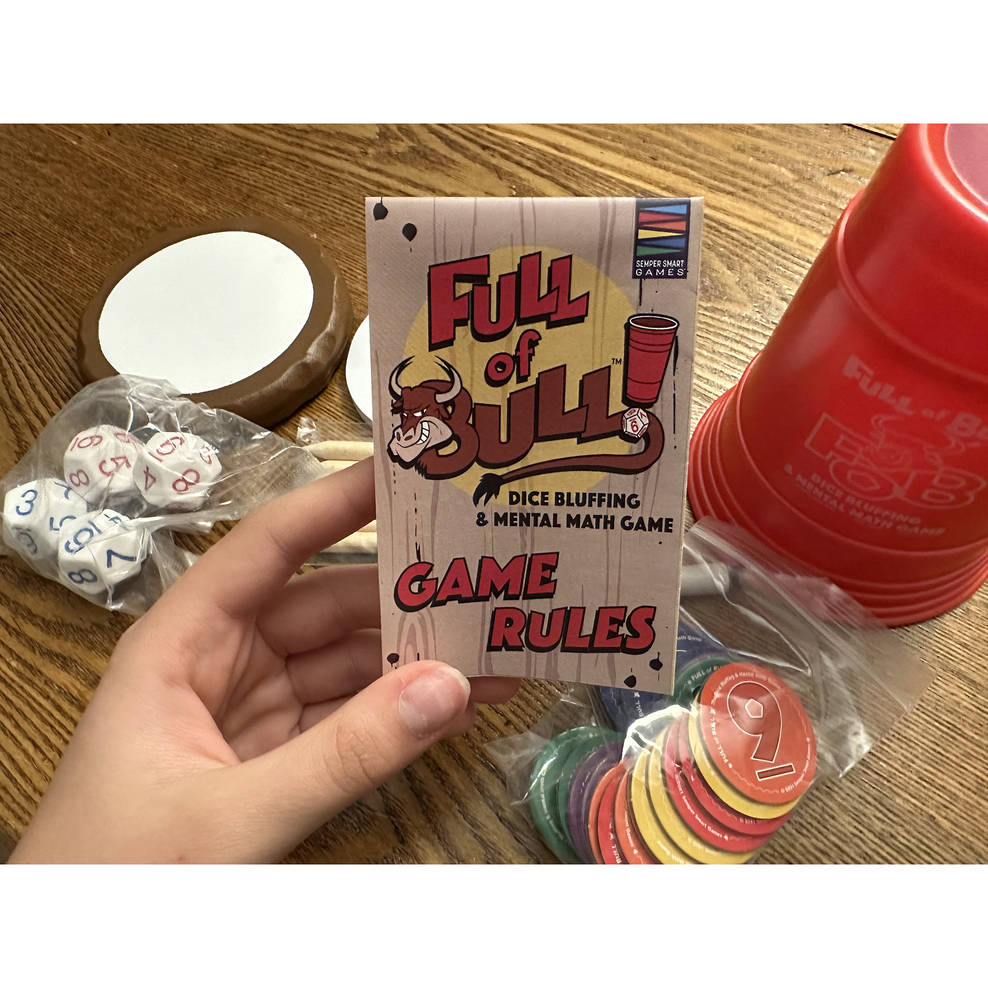 Full of Bull! - Hilariously Fun Kids Dice Bluffing & Mental Math Game, Critical Thinking, Ages 8+, 3-6 Players, 20-30 Min