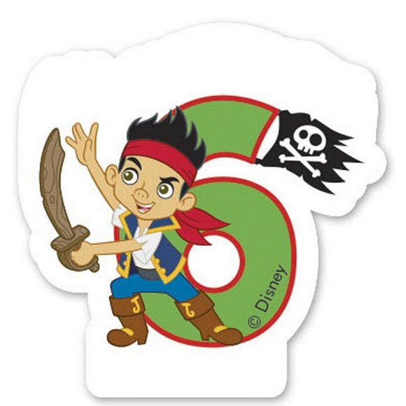 Jake And The Never Land Pirates Yo Ho Bougie d'Anniversaire 6e