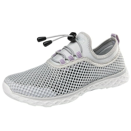 Siilsaa Fashion Sneakers for Women 2024 Walking Lightweight Tennis Fashion Sneakers Sports Workout Gym Shoes for Running Lace-up Sneakers Grey 9