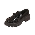 thumbnail image 6 of Xucatan Women's Patent Leather Loafers, Round Toe Closed Toe Low Heel Slip On Shoes with Chunky Sole, British Style Comfortable Platform Flats, Versatile Casual Office Footwear Gift, 6 of 8