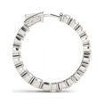 thumbnail image 2 of 14k White Gold Two Sided Prong Set Diamond Hoop Earrings (3 1/2 cttw), 2 of 4