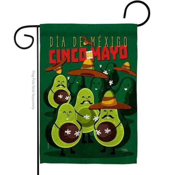 Breeze Decor G165234-BO Avocado Fiesta Summertime Cinco de Mayo 13 x 18.5 in. Double-Sided Decorative Vertical Garden Flags for House Decoration Banner Yard Gift