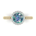 thumbnail image 2 of 1.86 ct Round Cut Blue Moissanite Halo Engagement Ring for Women in 18K White/Yellow Gold, 2 of 2