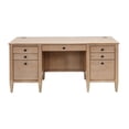 thumbnail image 2 of Pemberly Row Modern Wood Double Pedestal Wood Desk Fully Assembled Light Brown, 2 of 12