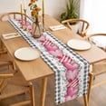 thumbnail image 3 of Valentines Day Table Runner - 72 Inch Long, Kitchen Dining Table Runner Dresser Scarves, Modern Love Heart Eucalyptus Leaf Black Plaid Farmhouse Decor for Coffee Tables Wedding Party Banquet, 3 of 8
