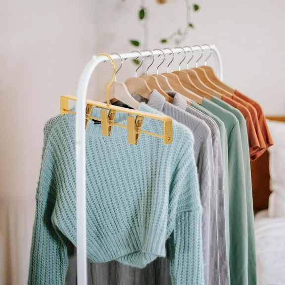 FELTECHELECTR Clothing Hangers Golden 1Set 12X6.1X1.2In