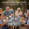 thumbnail image 3 of Round Outdoor Tablecloth with Umbrella Hole and Zipper, Dark Grey Palm Tree Tablecloth with Elastic Waterproof, Summer Botanical Tropical Tree Patio Table Covers for 31" - 35" Picnic Pool Tables, 3 of 9