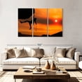 thumbnail image 2 of Elephant Stock Climber Against Pretty Sky Wall Art - Horizontal Multi Panel Canvas - Living Room Wall Decor - Nature Multi Panel - Orange And Black Decor - 74" x 48", 2 of 8