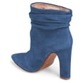 thumbnail image 3 of YDN Women Pointed Toe Ankle Boot Chunky High Heels Pull On Winter Slouch Booties Shoe Size 8.5 Blue, 3 of 5