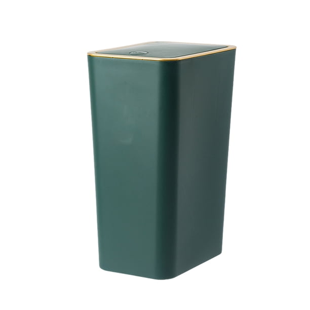Moyic Práctico cubo de basura Contenedor resistente y duradero para todas las necesidades Bote de basura con tapa Contenedor de basura Suministros de limpieza para el hogar verde oscuro G2381 (8L)