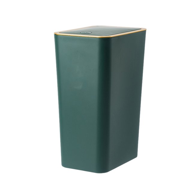 Moyic Práctico cubo de basura Contenedor resistente y duradero para todas las necesidades Bote de basura con tapa Contenedor de basura Suministros de limpieza para el hogar verde oscuro G2381 (8L)