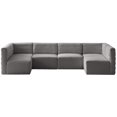 thumbnail image 1 of Meridian Furniture Quincy Sectionnel Modulaire en Velours Gris, 1 of 13