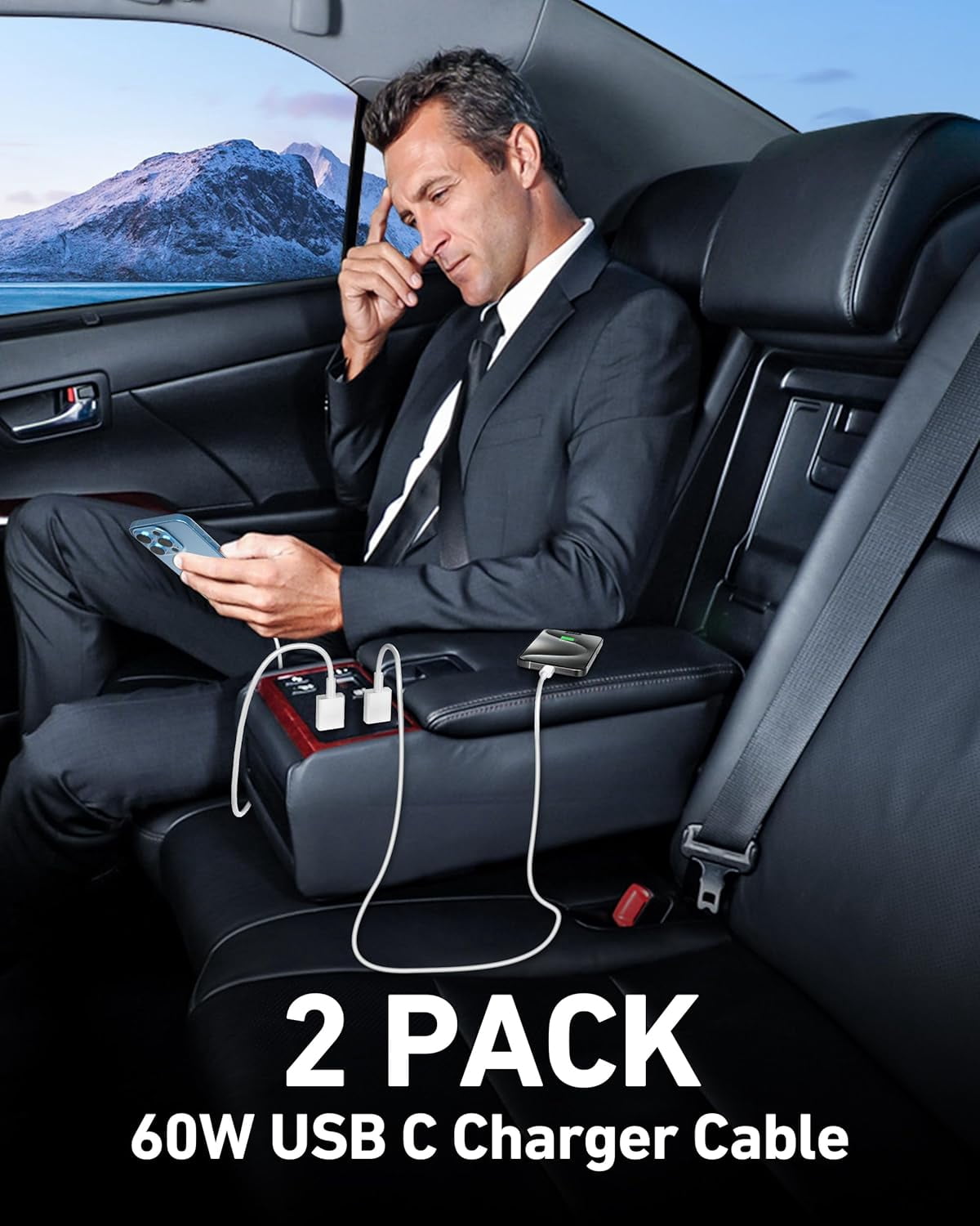 Car Carplay Cable for iPhone 17/17 Pro/Air/16e/16/15 Pro Max/Plus Cable, 2Pack USB A to USB C for CarPlay USBC Cord, iPad, Galaxy, Pixel, Android Accessories Charging Wire Type-C Car Charger Cord 3FT