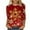 Red 1, variant on Besolor Women's Christmas 3/4 Sleeve T-Shirts Funny Graphic Round Neck Tops Casual Plus Size Xmas Holiday Blouse