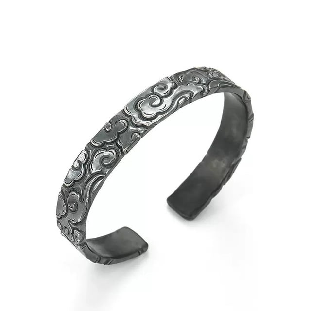 Pulsera de plata 99 con estampado de nubes abiertas para hombre