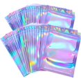 thumbnail image 1 of 50 bolsas desodorantes resellables, bolsas de papel de aluminio para almacenamiento de alimentos, bolsas selladas con película holográfica de arcoíris, bolsas ziplock para joyería, bolsas para embalaje de joyería, 14*20cm oso de fresa Electrónica, 1 of 5