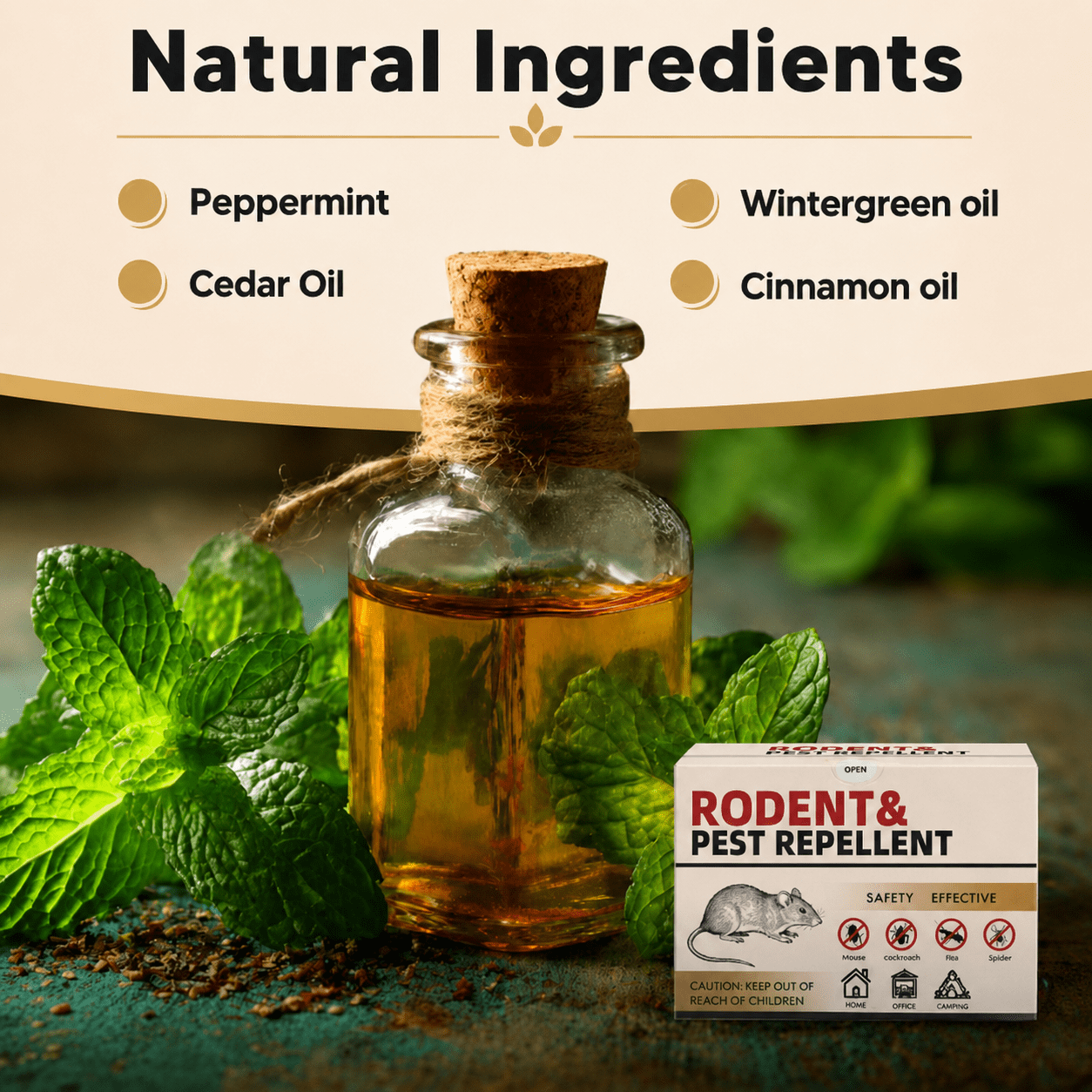 Peppermint Oil RodentRepellent Balls,  rodentrepellent pouches ,Natural Mouse Deterrent for Indoor & Outdoor, Pet Safe Rat Control for Home and Garden (72 Balls)