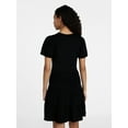 thumbnail image 3 of Time and Tru Women's and Women’s Plus Cotton Swing Dress with Short Sleeves, Sizes XS-4X, 3 of 6