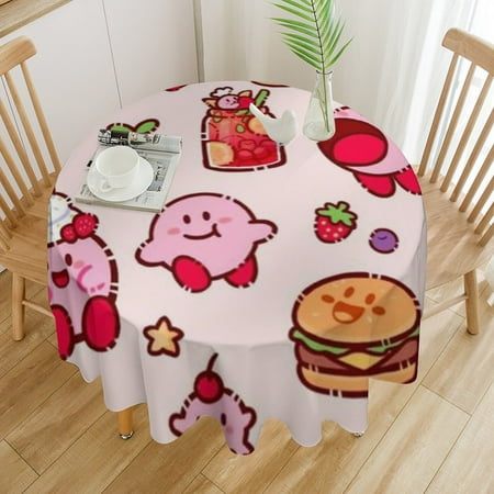 

Kirby (2) Christmas round plastic waterproof tablecloth 36x36in
