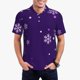 thumbnail image 1 of Balery Crystal Purple Snowflake Camisa Polo de Hombre con Estampado, de Manga Corta y Tejido Medio, Camisa Tipo Golf Polo-XX-Large, 1 of 6