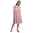 thumbnail image 2 of Moomaya Short Sleeve Nightdress For Ladies Printed Button Placket Nightwear, 2 of 4