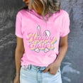 thumbnail image 2 of Bowake Easter T-Shirts pour Femmes Manches Courtes Col Rond T-Shirts Easter Joyeux T-Shirts Graphiques Mignons Hauts d'Été Décontractés, 2 of 7