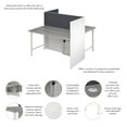 thumbnail image 5 of Hustle 60W 2 Person Cubicle with Tackboard in White/Gray - Engineered Wood, 5 of 6