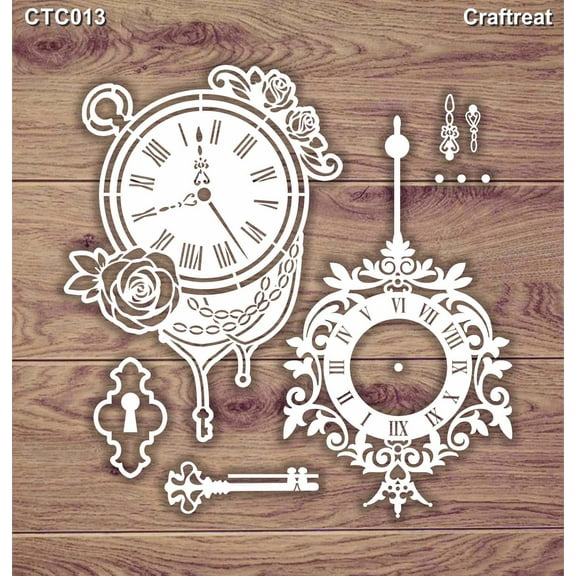 CrafTreat Clock Laser Cut Chipboard for Crafting- 5.5x6 Inches