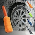 thumbnail image 1 of Cepillo de neumáticos de microfibra para lavado de coches - diseño en forma de I para zonas difíciles de alcanzar, mango antideslizante, 11 pulgadas (azul, naranja, gris, verde), 1 of 6