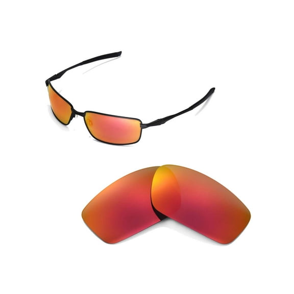 Walleva Fire Red Polarized Replacement Lenses for Oakley Splinter Sunglasses