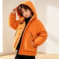thumbnail image 5 of ITSAME Boys Hooded Winter Thick Coat Full Zip Warm Outdoor Windbreaker Jacket with Pockets Orange Size 8, 5 of 7