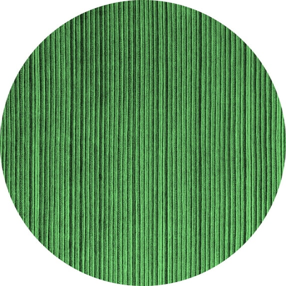 Ahgly Company Indoor Round Abstract Emerald Green Modern Area Rugs, 6' Round