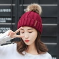 thumbnail image 2 of Womens Winter Beanie Warm Cable Knit Hat Style Stretch Trendy Ribbed Cap,Color:,Size:One Size, 2 of 5