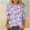 Purple, variant on Women's Christmas Sweatshirt Santa Claus Graphic Pullover 3/4 Sleeve Casual Holiday Tops Cute Xmas Shirts