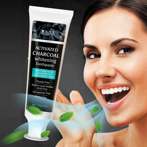 Jienlioq Activated Charcoal Whitening toothpaste - Natural Teeth Stain Remover, Enamel Safe formula for Healthy Gums & Bright Smile, 100G Dental Care